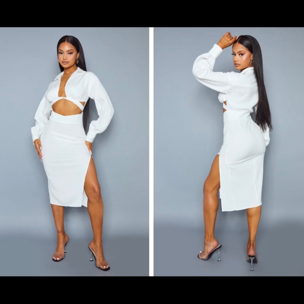 Pretty little thing long sleeve midi dress